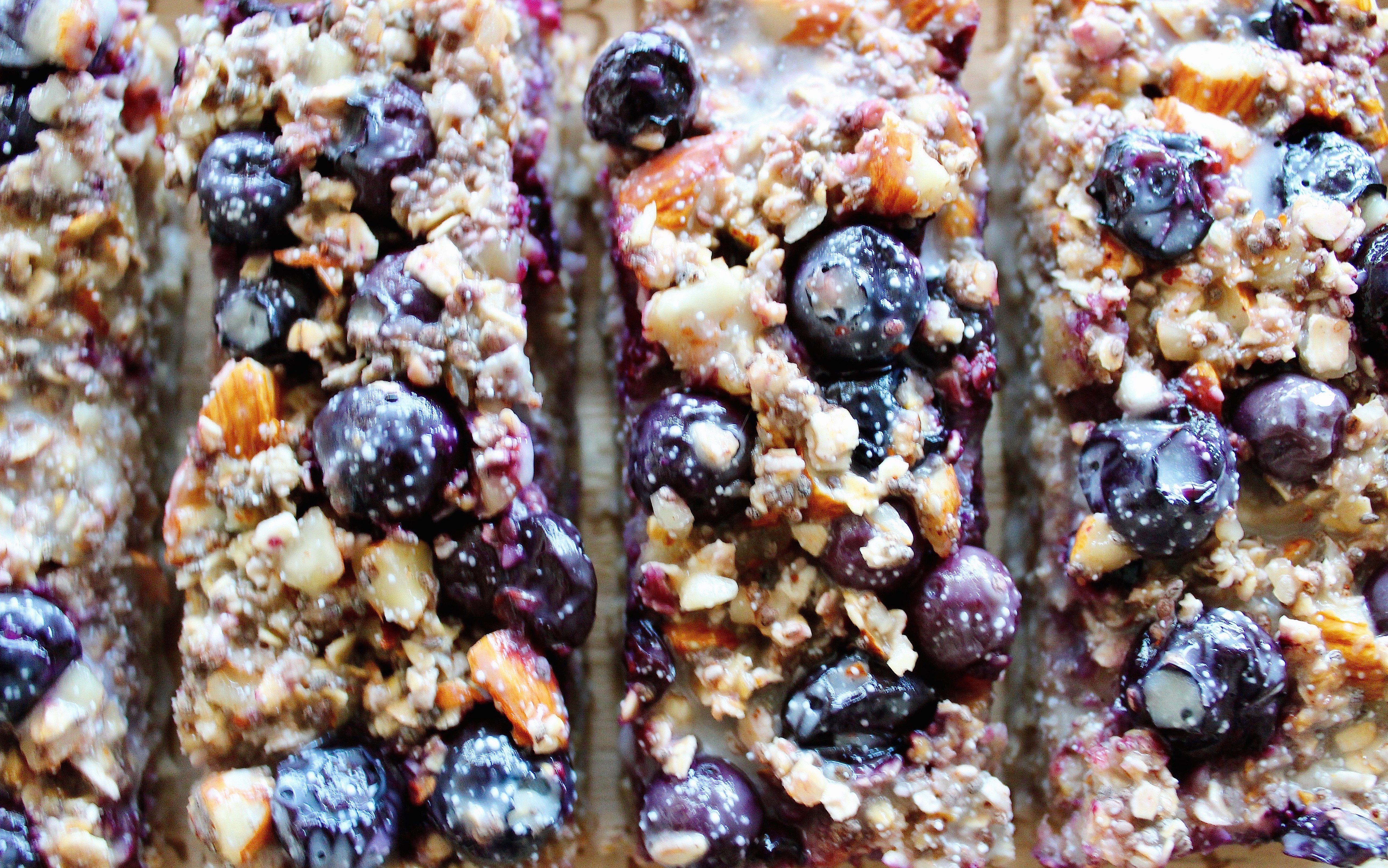 Barritas de avena con arándanos